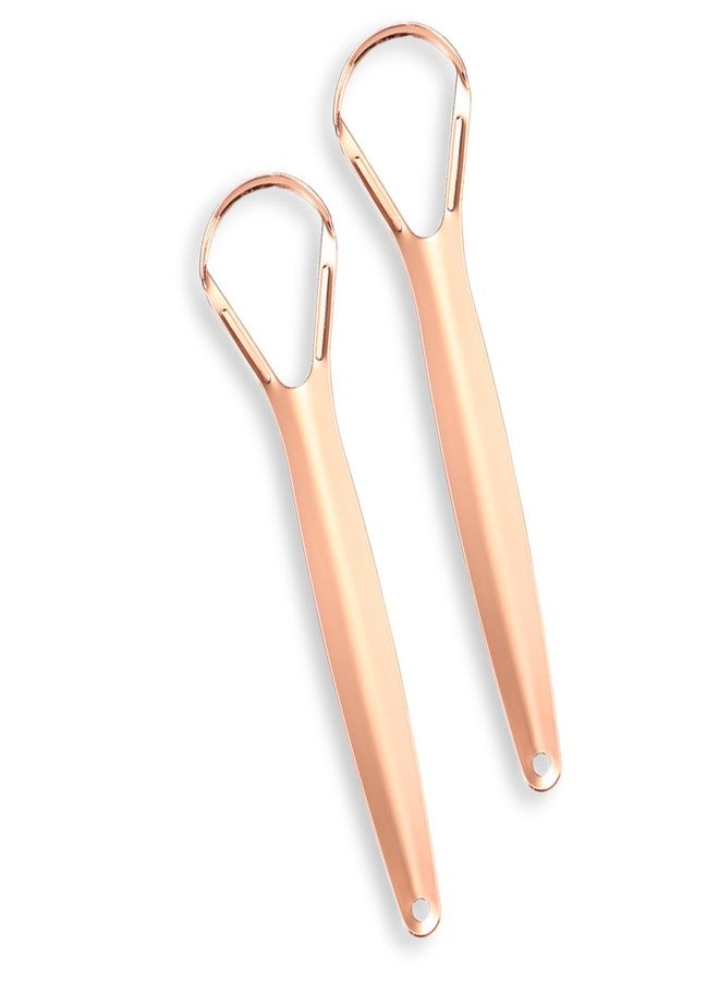 AARAM Stainless Steel Tongue Cleaner for Men, Women and Kids | Tongue Scraper for Fresh Breath, Improved Taste Sense & Oral Hygiene | Prevent Bad Breath, Medical Grade (Pack of 2 - Rose Gold) - Image 1